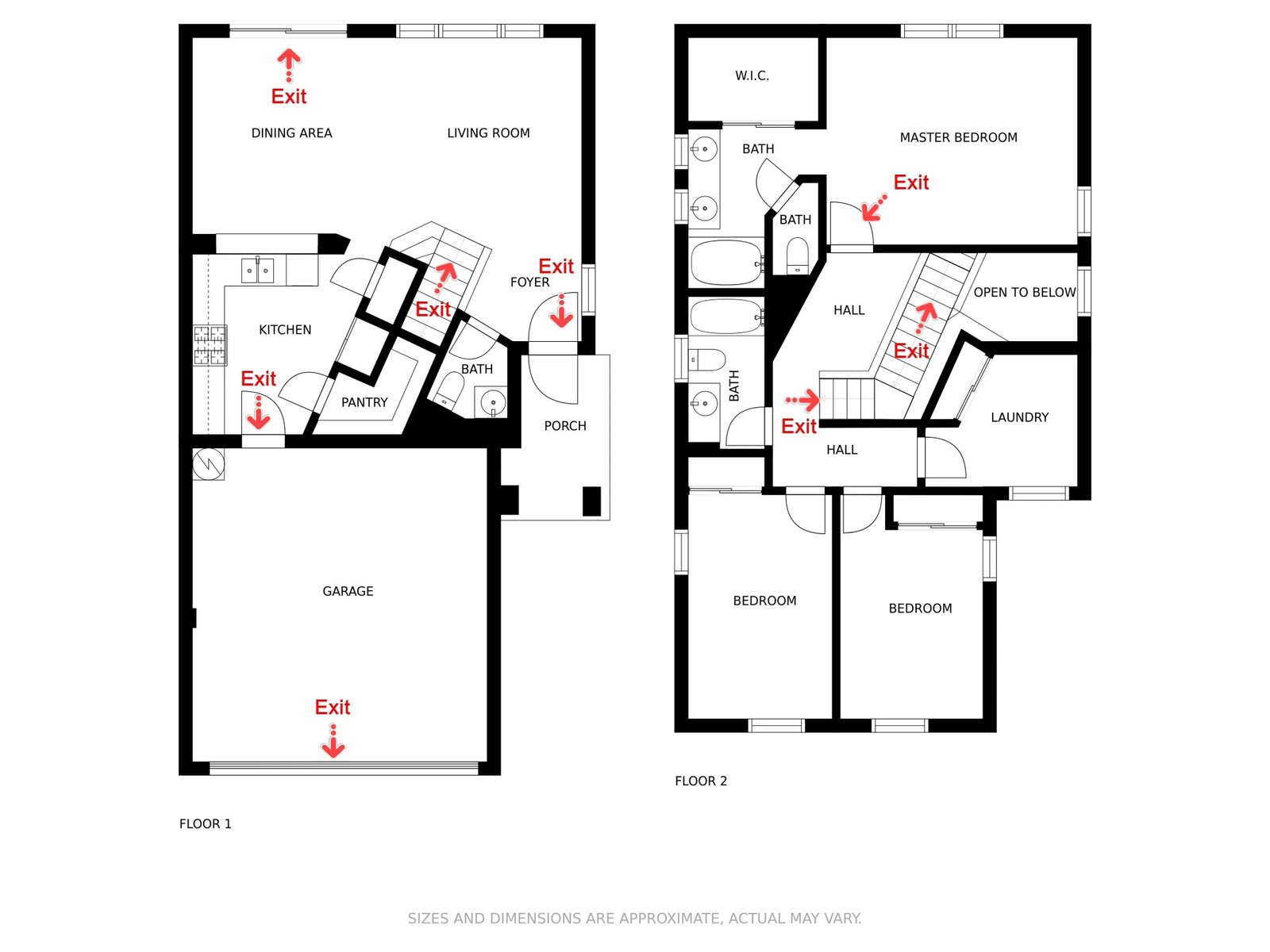 AirBnb Fire Exit Floor Plan